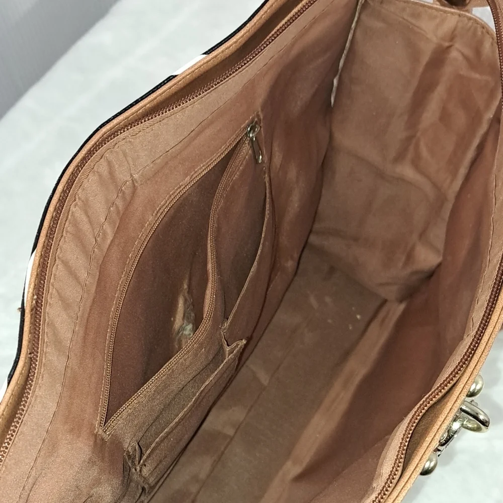 Brown and Black Zebra Print Women's Bag